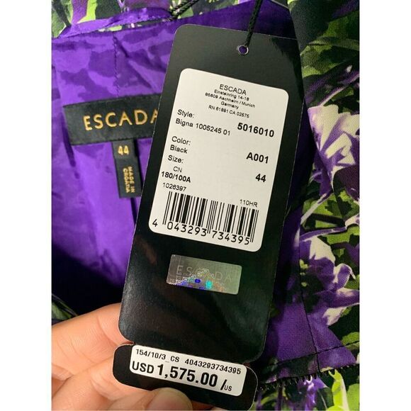Escada Bigna full zip jacket floral purple women's size 44 NEW NWT - Picture 6 of 9